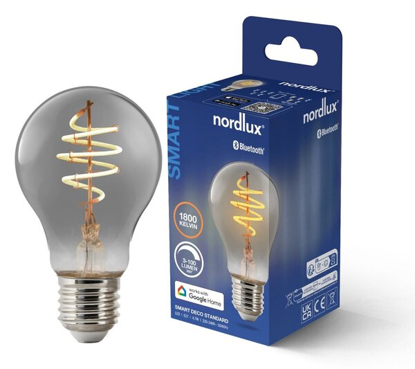 NORDLUX Smart E27 A60 1800K LED žárovka kouřová 2280012747