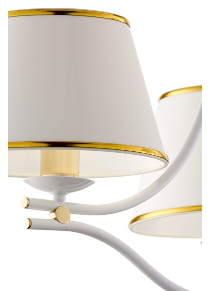 Jupiter 2085 - Lustr na řetězu SAMBA 3xE27/15W/230V bílá/zlatá
