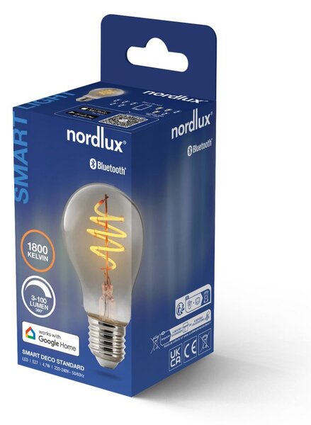 NORDLUX Smart E27 A60 1800K LED žárovka kouřová 2280012747