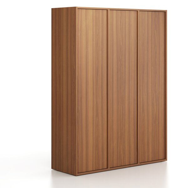 Kancelářská skříň FRAME, 3x dveře, 1299 x 450 x 1735 mm, PUSH-lock, ořech