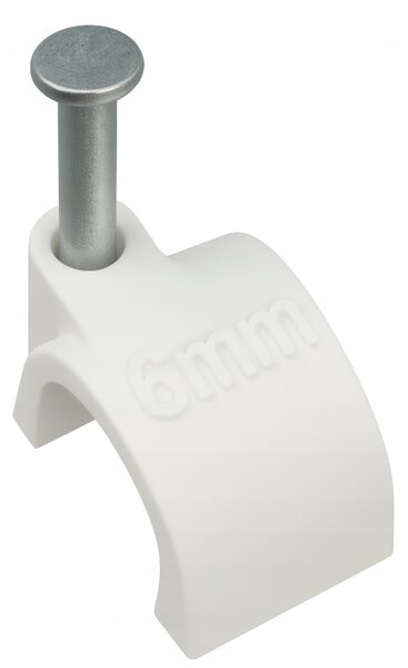 Držáky kabelů pro kabelové girlandy s 8mm hřebíky, 100 kusů, bílé CROWNMAN