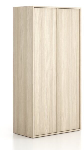 Šatní skříň FRAME, 2 oddíly, 872 x 450 x 1735 mm, PUSH-lock, dub přírodní