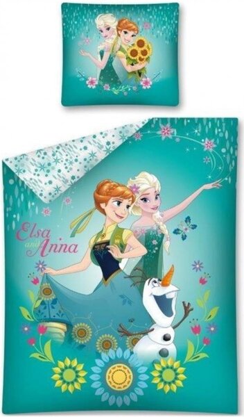 Bavlněné povlečení Ledové království - Frozen - motiv Elsa & Anna - 100% bavlna - 70 x 90 cm + 140 x 200 cm