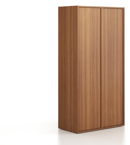 Šatní skříň FRAME, 2 oddíly, 872 x 450 x 1735 mm, PUSH-lock, ořech