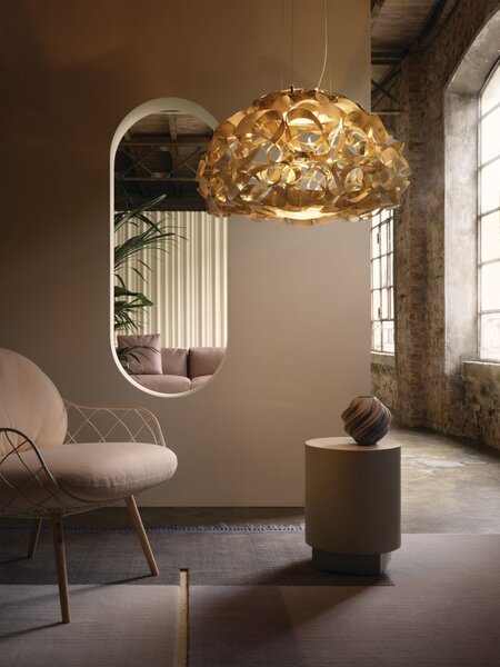 SLAMP QUASL00GLD01T00000EU Quantica 75, designové svítidlo s červeným kabelem, 4x12W E27, prům. 74cm