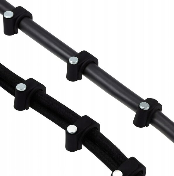 Držáky kabelů pro kabelové girlandy s hřebíky 4 mm, 100 kusů, černé CROWNMAN