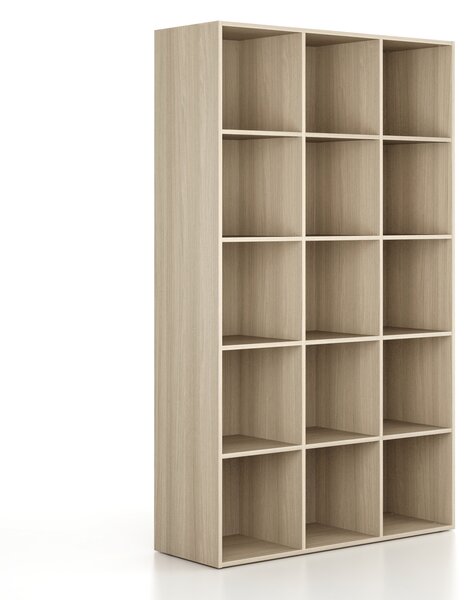 Regál FRAME, vysoký, 3 sloupce, 2162 x 1299 x 450 mm, dub přírodní