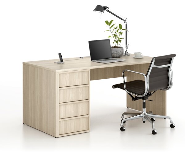 Kancelářský přístavný kontejner FRAME, 428 x 763 x 721 mm, dub přírodní