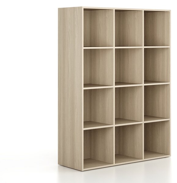Regál FRAME, nižší, 3 sloupce, 1735 x 1299 x 450 mm, dub přírodní