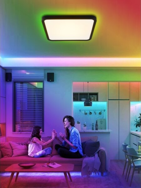 Immax NEO 07167-B40-LED RGBCCT Stmívatelné svítidlo 50W/230V Wi-Fi Tuya černá+DO