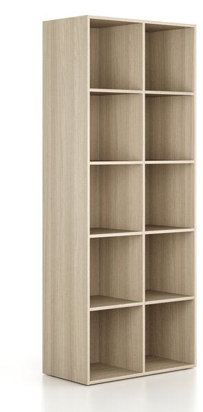 Regál FRAME, vysoký, 2 sloupce, 2162 x 872 x 450 mm, dub přírodní