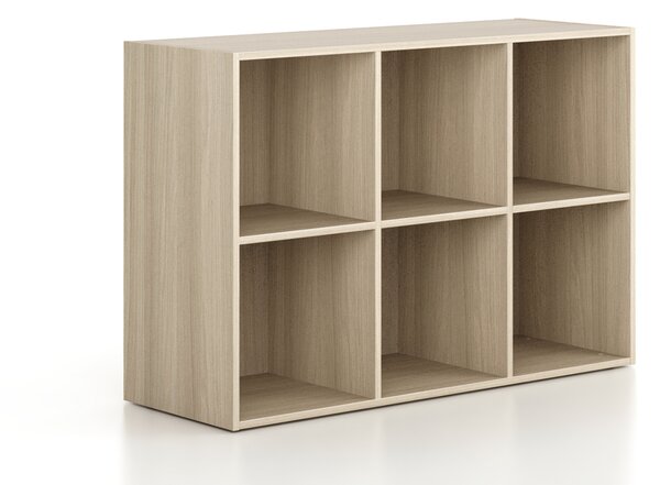 Regál FRAME, nízký, 3 sloupce, 881 x 1299 x 450 mm, dub přírodní