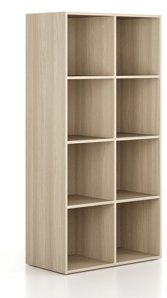 Regál FRAME, nižší, 2 sloupce, 1735 x 872 x 450 mm, dub přírodní