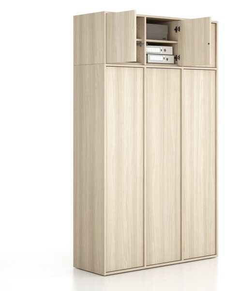 Nástavba pro skříně FRAME, 3x dveře, 1299 x 450 x 427 mm, PUSH-lock, dub přírodní