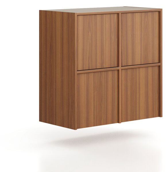 Nástavba pro skříně FRAME, 4x dveře, 872 x 450 x 854 mm, PUSH-lock, ořech