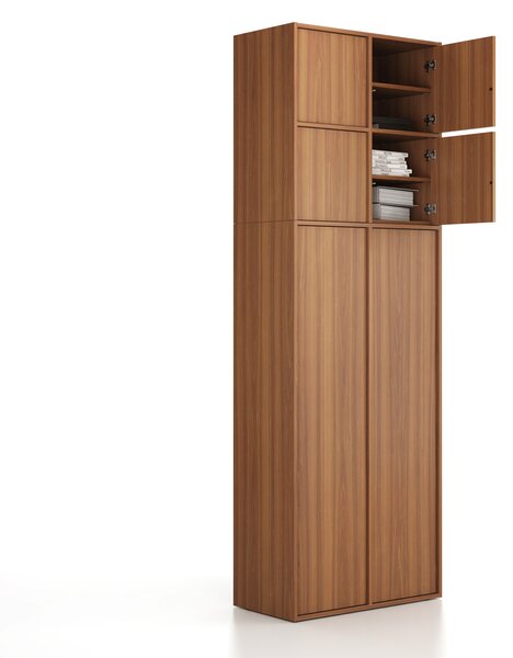 Nástavba pro skříně FRAME, 4x dveře, 872 x 450 x 854 mm, PUSH-lock, ořech