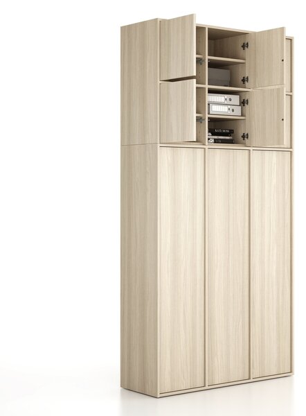 Nástavba pro skříně FRAME, 6x dveře, 1299 x 450 x 854 mm, PUSH-lock, dub přírodní