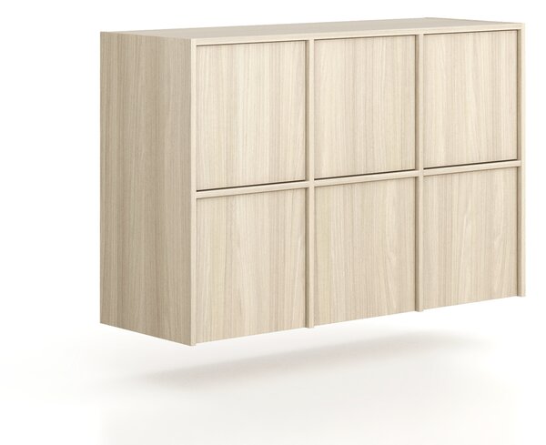 Nástavba pro skříně FRAME, 6x dveře, 1299 x 450 x 854 mm, PUSH-lock, dub přírodní