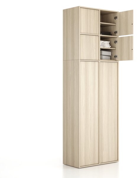 Nástavba pro skříně FRAME, 4x dveře, 872 x 450 x 854 mm, PUSH-lock, dub přírodní