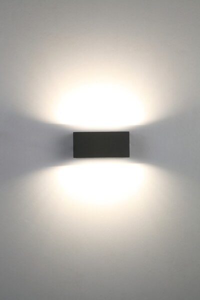 Lutec 5189113118 Gemini LED Nástěnné venkovní světlo | Teplá bílá | 10W | Šedá