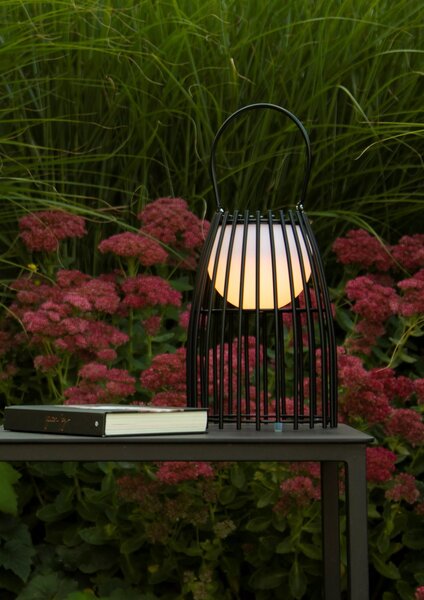 Lucide 06801/01/30 LED venkovní stolní lampička Fjara 1x0,3W | 30lm | 2800K | IP44 - černá, stmívatelná, kovová, nabíjecí