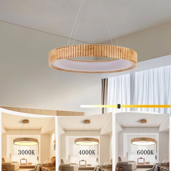 Brilagi - LED Lustr na lanku FALCON WOOD MODERN LED/40W/230V pr. 60 cm dřevo