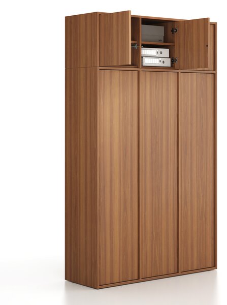 Nástavba pro skříně FRAME, 3x dveře, 1299 x 450 x 427 mm, PUSH-lock, ořech