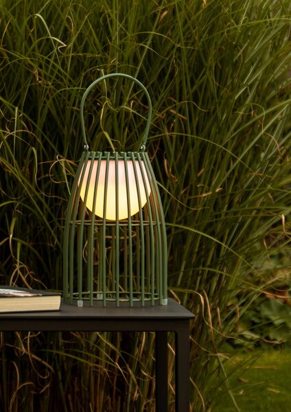 Lucide 06801/01/33 LED venkovní stolní lampička Fjara 1x0,3W | 30lm | 2800K | IP44 - zelená, stmívatelná, kovová, nabíjecí