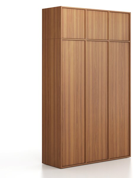 Nástavba pro skříně FRAME, 3x dveře, 1299 x 450 x 427 mm, PUSH-lock, ořech