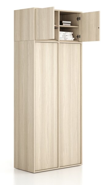 Nástavba pro skříně FRAME, 2x dveře, 872 x 450 x 427 mm, PUSH-lock, dub přírodní