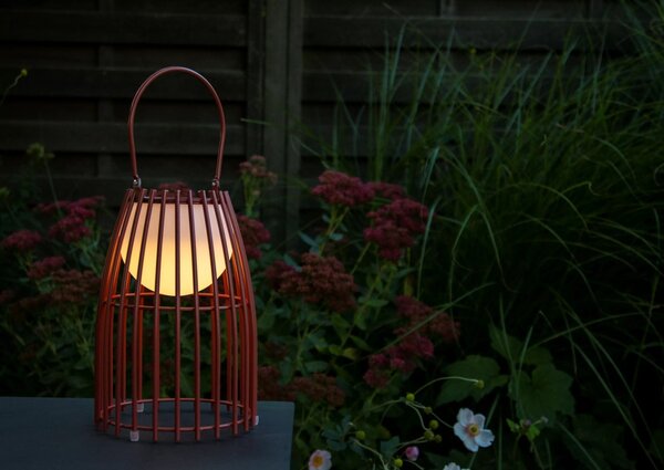 Lucide 06801/01/97 LED venkovní stolní lampička Fjara 1x0,3W | 30lm | 2800K | IP44 - rezavá, stmívatelná, kovová, nabíjející