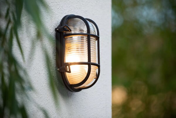 Lucide 11891/20/30 nástěnná venkovní lampa Dudley 1x40W | E27 | IP65 - černá, stmívatelná