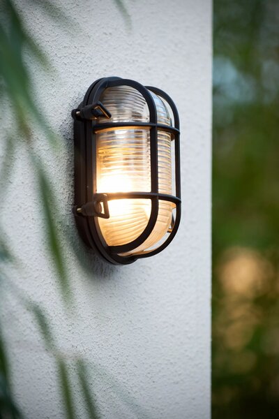 Lucide 11891/20/30 nástěnná venkovní lampa Dudley 1x40W | E27 | IP65 - černá, stmívatelná
