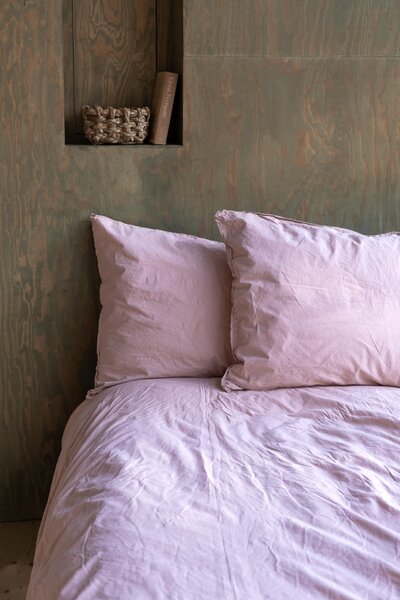 Povlečení z organické bavlny Crinkle Creamy Violet 150 × 210 cm