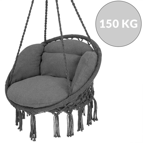Detex Závěsné křeslo BOHO s polštáři, Ø61cm, antracitová