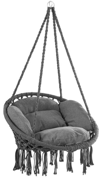 Detex Závěsné křeslo BOHO s polštáři, Ø61cm, antracitová