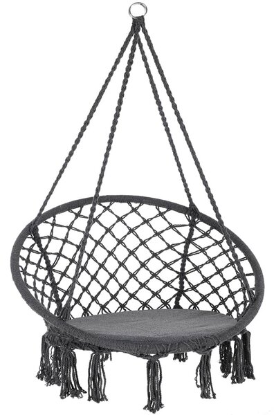 Detex Závěsné křeslo BOHO s polštáři, Ø61cm, antracitová