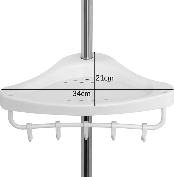 Teleskopický regál do sprchy DELMO, 92-306 cm, bílá Deuba