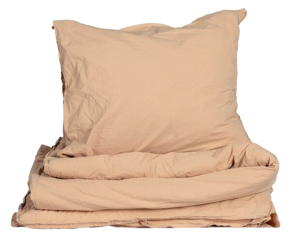 Povlečení z organické bavlny Crinkle Peach Pink 150 × 210 cm