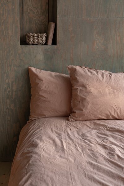 Povlečení z organické bavlny Crinkle Peach Pink 150 × 210 cm
