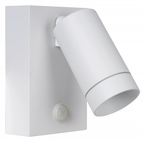 Lucide 09831/01/31 venkovní nástěnná lampa Taylor 1x50W | GU10 | IP54 - bílá, bodová, nastavitelná, pohybový senzor