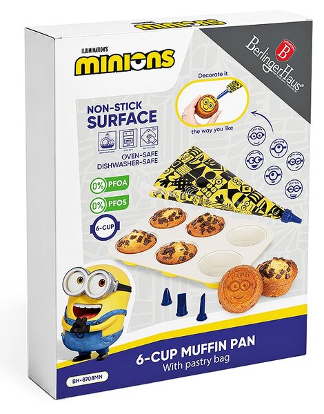 Forma na muffiny + zdobička s titanovým povrchem 6 ks kolekce MIMONI