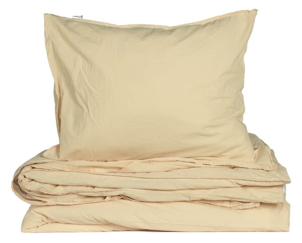 Povlečení z organické bavlny Crinkle Sunny Yellow 150 × 210 cm