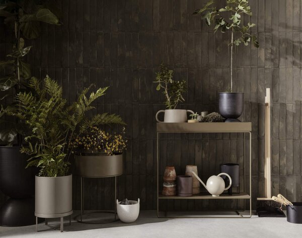Ferm Living Truhlík na květiny Plant Box Round, olive