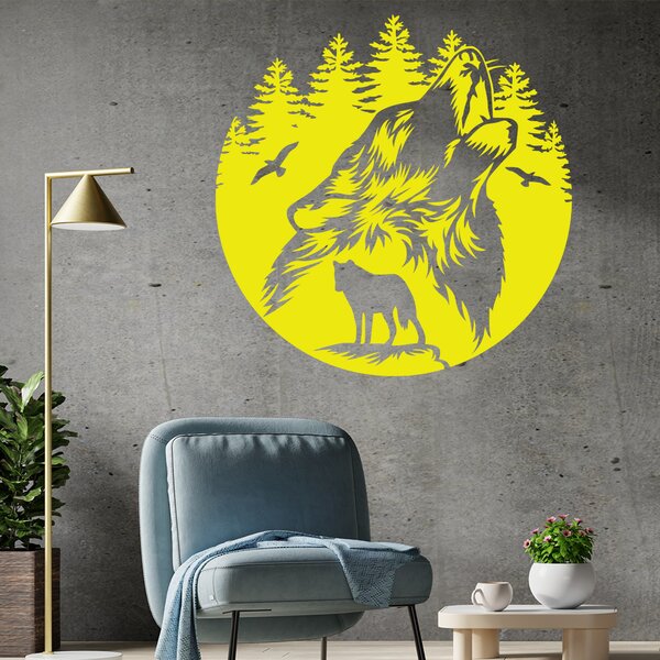 Živá Zeď Samolepka Vlci Barva: růžová, Velikost: 60 x 60 cm