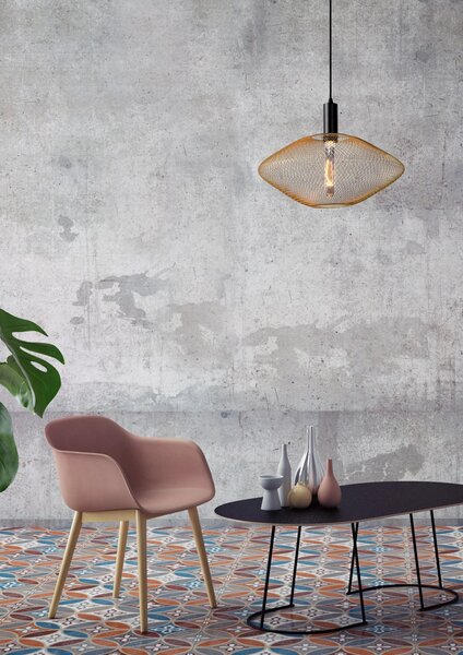 Lucide 21423/45/02 zavěsné stropní svítidlo Mesh 1x40W | E27 - Mosaz, stmívatelné