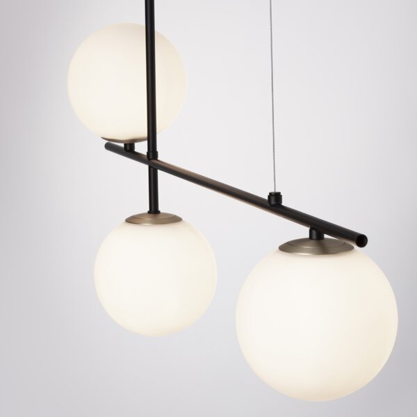 Opálově bílé skleněné závěsné světlo Nova Luce Git 95 cm