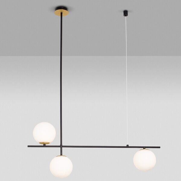 Opálově bílé skleněné závěsné světlo Nova Luce Git 95 cm