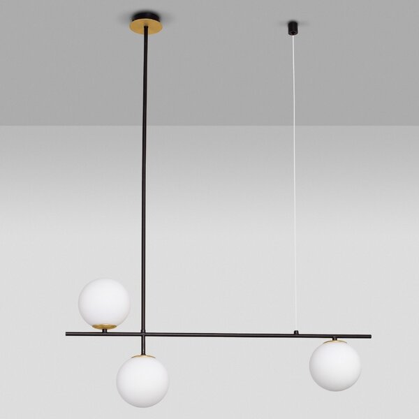 Opálově bílé skleněné závěsné světlo Nova Luce Git 95 cm