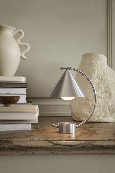 Ferm Living Přenosná lampa Meridian, brushed steel 1104264469